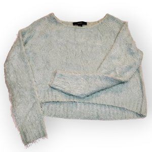 Forever 21 Fuzzy Mint Green Cropped Sweater